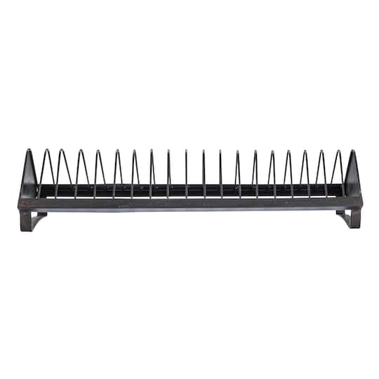 Hello Honey® 24" Distressed Black Rustic Farmhouse Metal Dish Rack